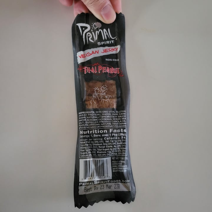 photo of Primal Spirit Vegan Jerky Thai peanut shared by @pigsareawesome on  14 May 2022 - review