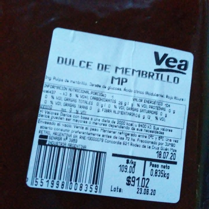 review photo of Vea Dulce de Membrillo shared by @oriana22 on 28 Jul 2020 - review