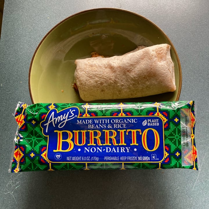 Amy’s Amy’s NonDairy Organic Burrito with Beans & Rice Review abillion
