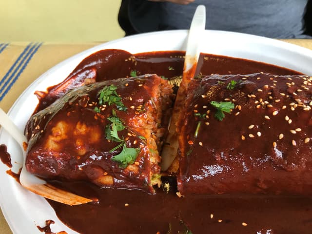 Photo of the dish “El Cantaro Burrito with Red Sauce”