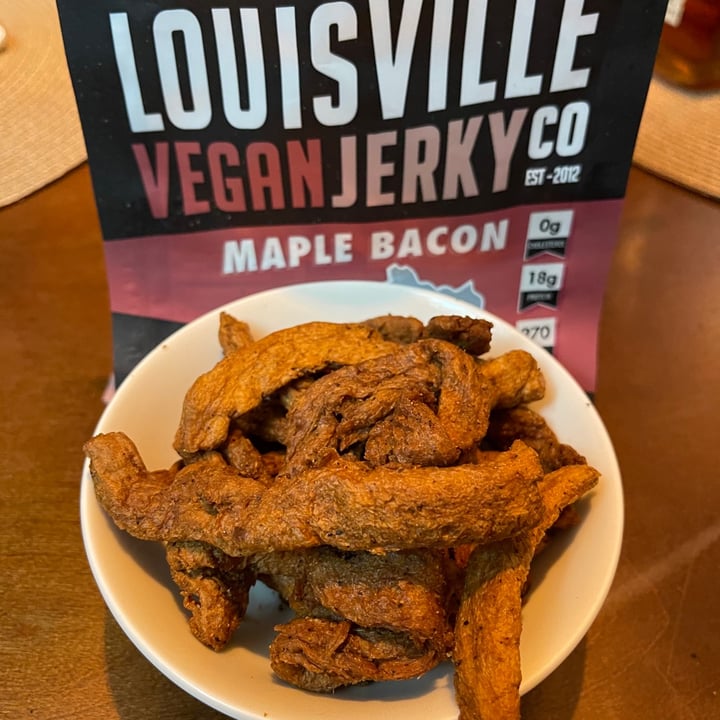 photo of  Louisville Vegan Jerky Co. Maple bacon vegan jerky shared by @iseekplants on  28 Mar 2021 - review