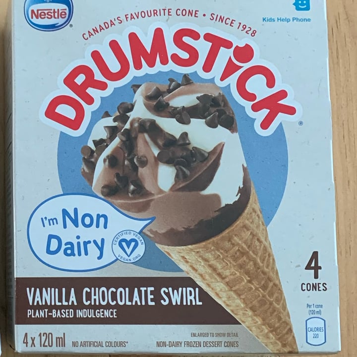 photo of Nestlé Drumstick Vanilla Chocolate Swirl shared by @thevegancarpenter on  24 Jan 2022 - review