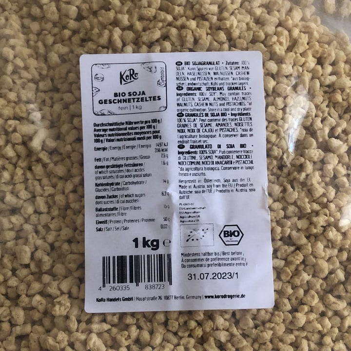 review photo of Koro Bio Soja Geschnetzeltes fein shared by @sanrad on 26 Aug 2022 - review