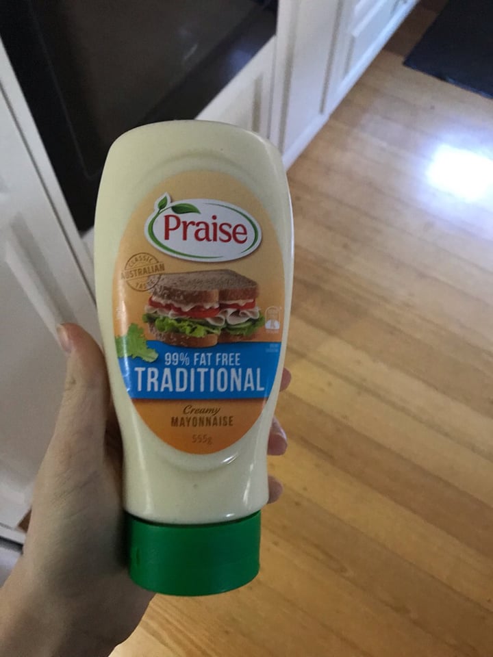 photo of Praise 99% fat free traditional mayonnaise shared by @tenayagray on  22 Aug 2019 - review