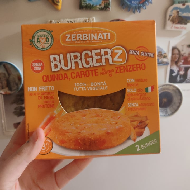 photo of Zerbinati Burger'Z Quinoa, Carote e Zenzero shared by @chiarin94 on  02 Feb 2022 - review
