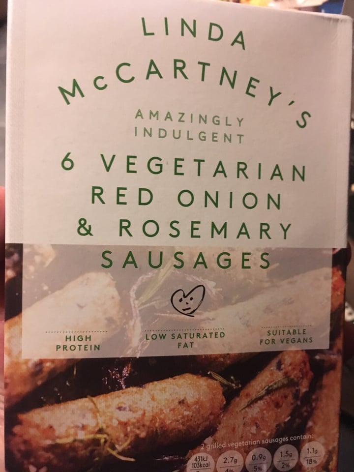 photo of Linda McCartney's 6 Vegetarian Red Onion & Rosemary Sausages shared by @sammydodger on  25 Mar 2020 - review