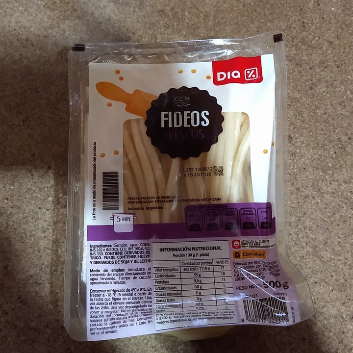 photo of Dia% Fideos frescos foratti shared by @vivirias on  17 Nov 2020 - review