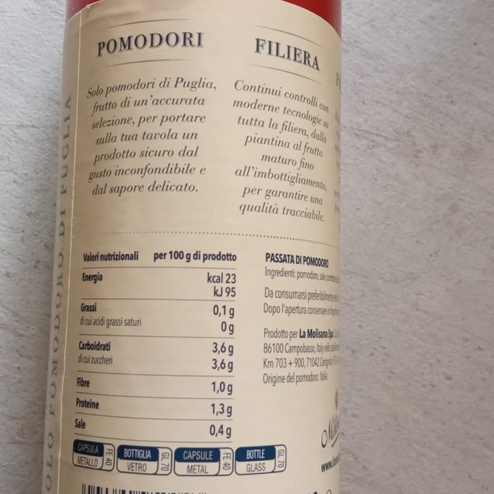 photo of La Molisana Passata di pomodoro shared by @elenadale on  06 Apr 2022 - review