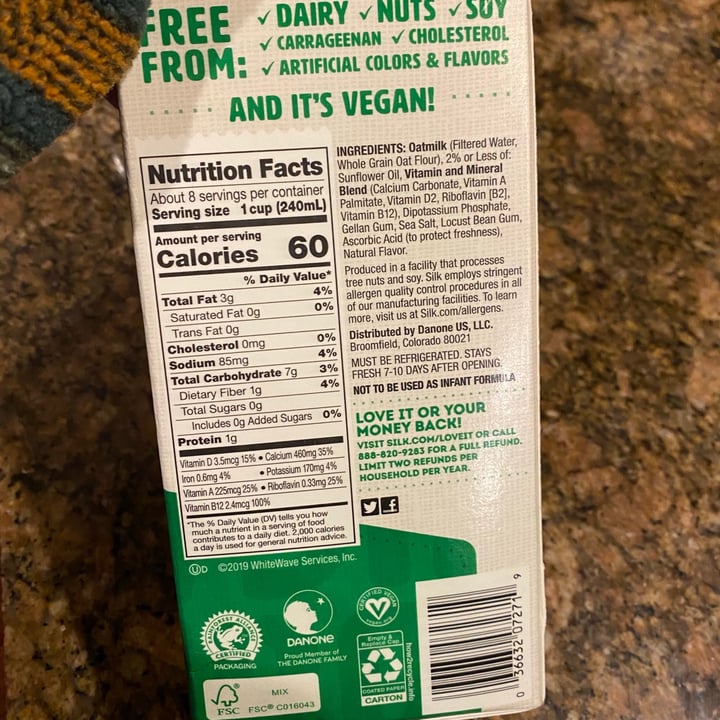 review photo of Silk Oat Yeah The 0g Sugar One shared by @pam22 on 03 Dec 2020 - review