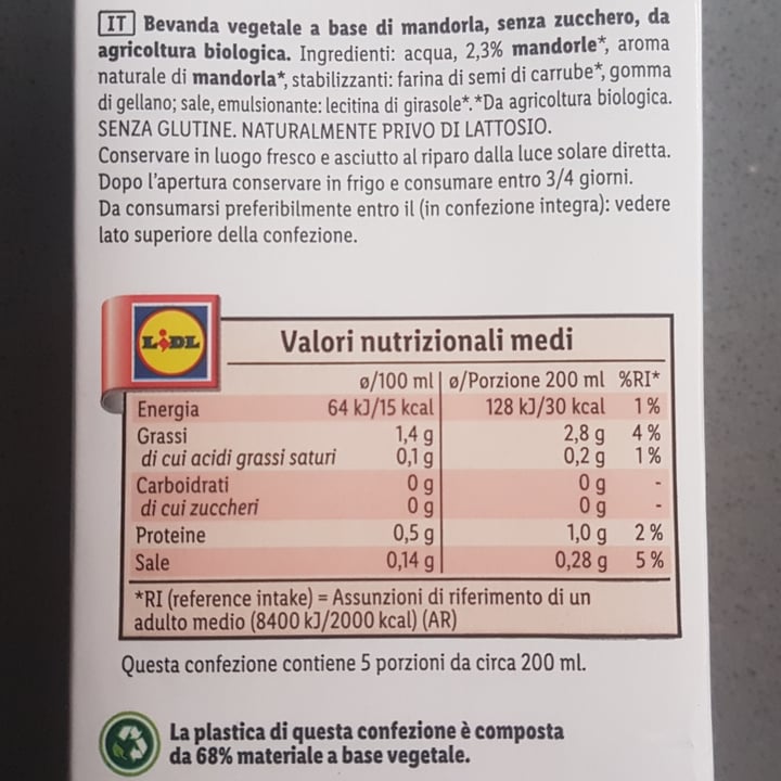 photo of Vemondo Bio Bevanda Mandorla Senza Zuccheri shared by @lamerip on  06 Jun 2022 - review