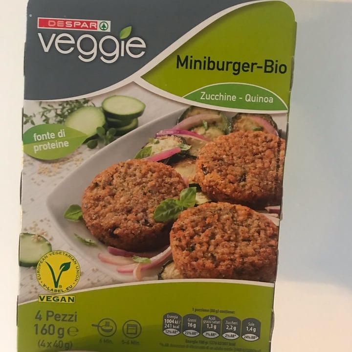 photo of Despar Veggie Miniburger bio zucchine e quinoa shared by @valeria96 on  23 May 2022 - review