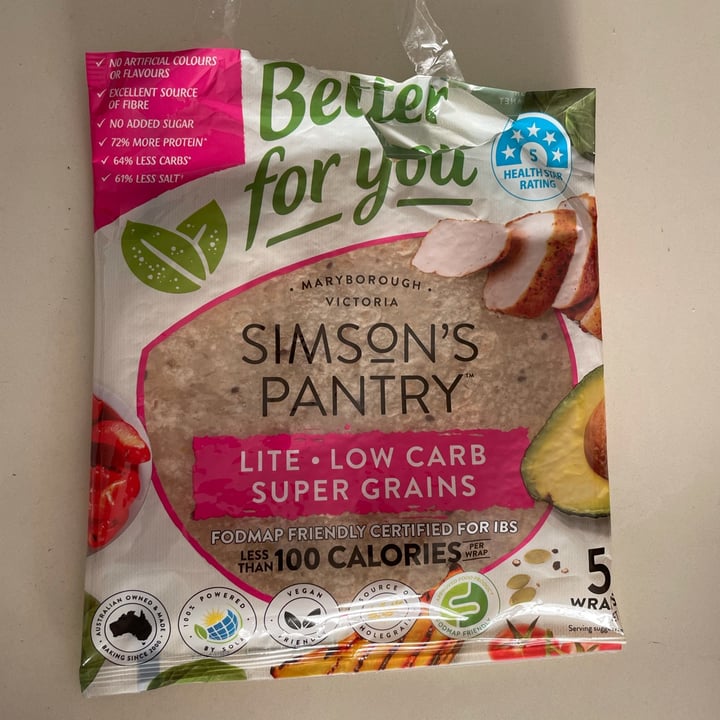 photo of Simsons pantry Lite Low Carb Super Grains Wrap shared by @vicky2026 on  08 May 2022 - review
