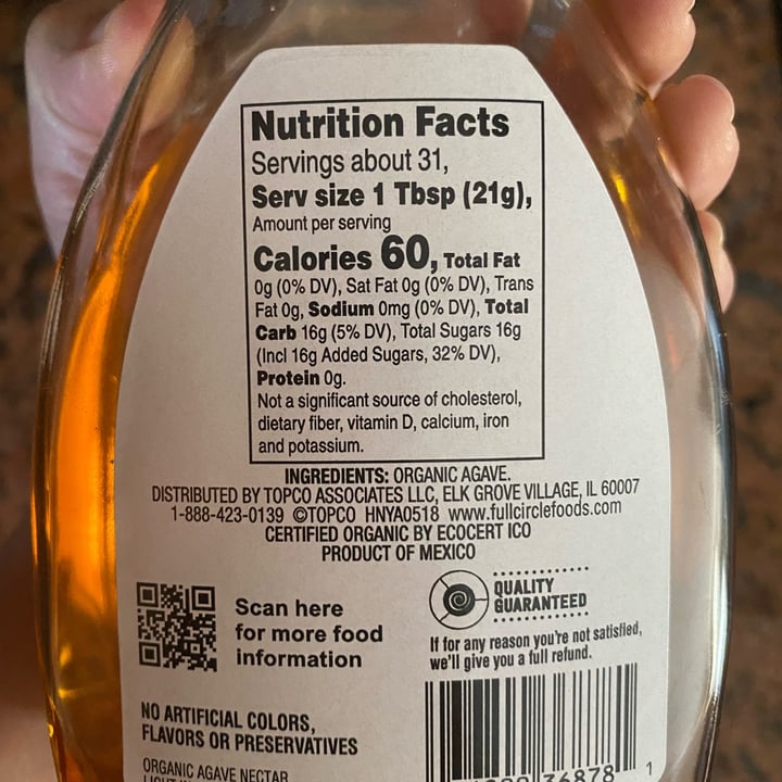 photo of Full Circle Market Agave Nectar shared by @emycaldeira on  04 May 2022 - review
