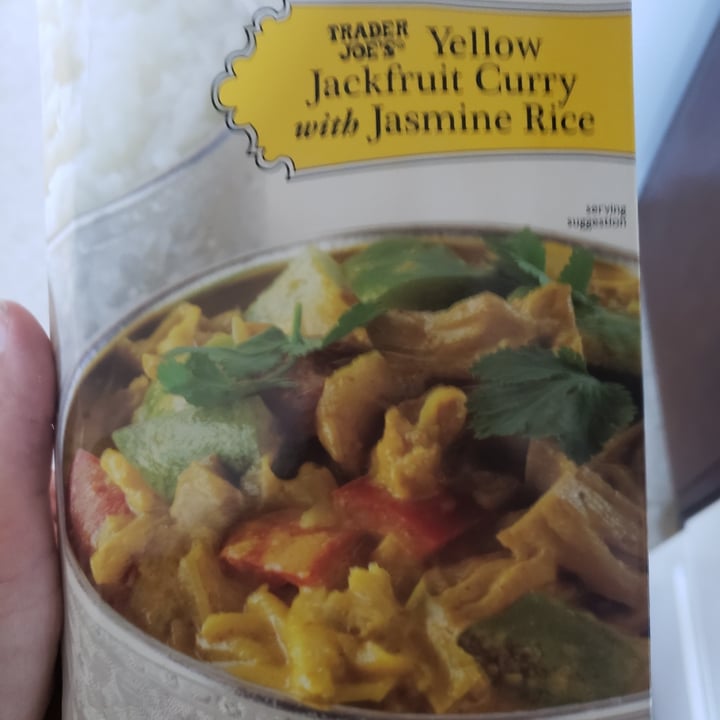photo of Trader Joe's Yellow Jackfruit Curry with Jasmine Rice shared by @morganthevegan on  27 Oct 2020 - review