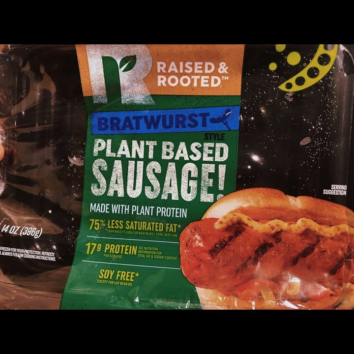 review photo of Raised & Rooted Bratwurst style plant based sausage shared by @amsvfrazier90 on 05 Apr 2022 - review
