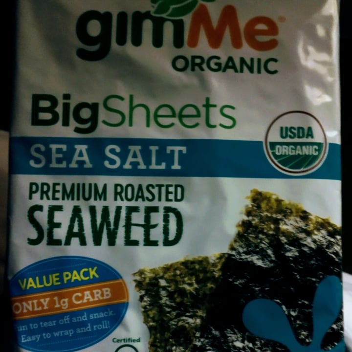 photo of Gimme Organic Big Sheets Sea Salt Roasted Seaweed shared by @veg4theanimals on  21 Jan 2021 - review
