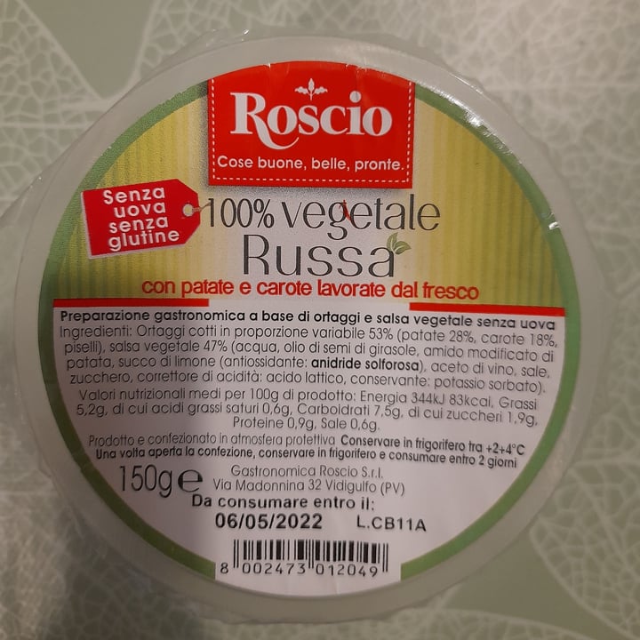 review photo of Roscio Insalata Russa 100% vegetale shared by @mirandolina on 07 Apr 2022 - review
