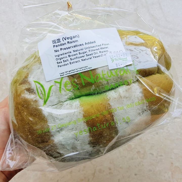 photo of Yes Natural Bakery Pandan Raisin shared by @byobottlesg on  08 Feb 2021 - review