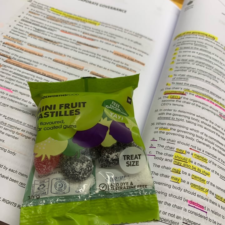 photo of Woolworths Food Mini fruit pastilles shared by @veggielover20 on  04 Nov 2021 - review