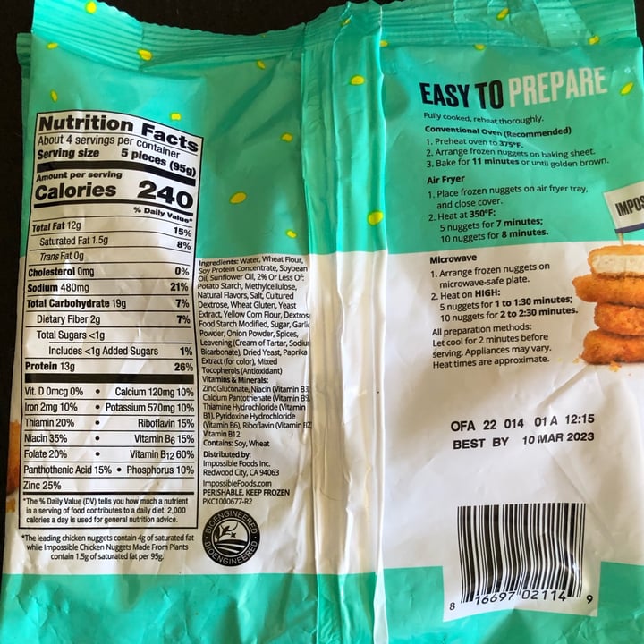 review photo of Impossible Foods Chicken Nuggets shared by @ito-bearito on 15 Apr 2022 - review