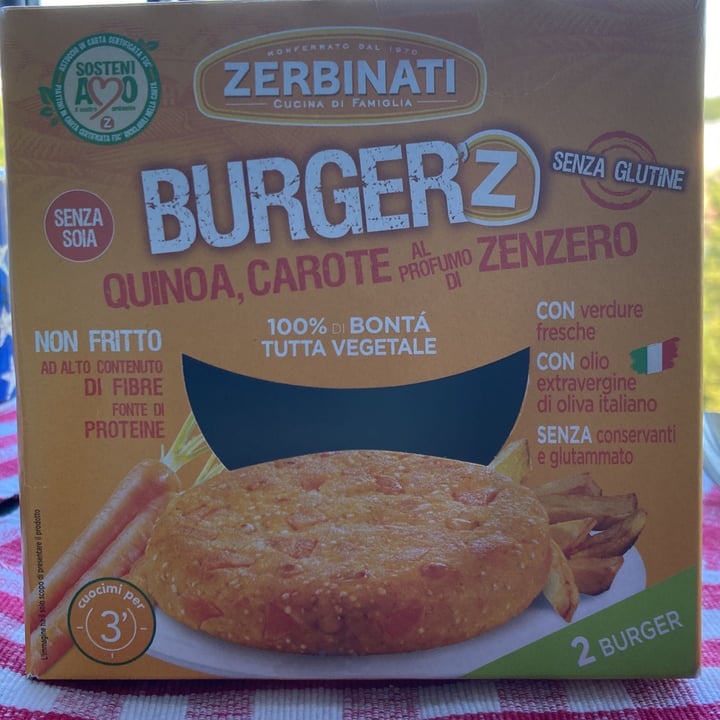 review photo of Zerbinati burger quinoa, carote al profumo di zenzero shared by @sebforanimals on 22 Aug 2022 - review