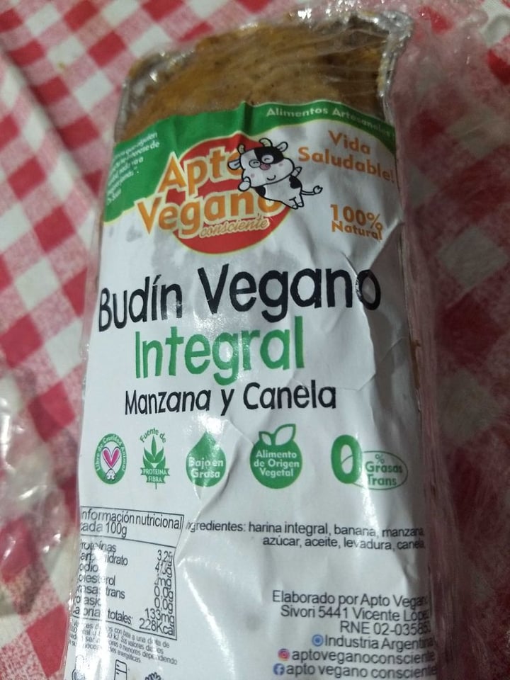 photo of Apto Vegano Consciente Budin Vegano Vainilla con Corazon de Dulce de Leche shared by @marianam on  04 Mar 2020 - review