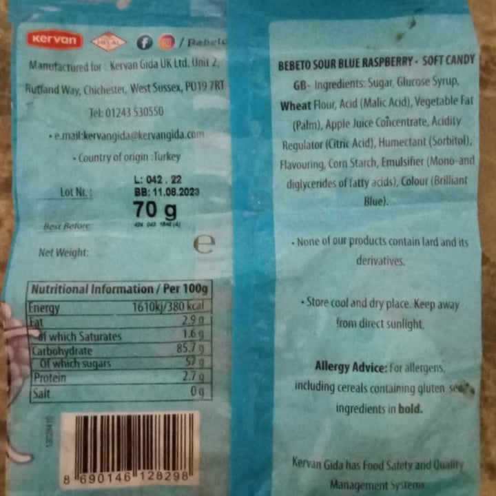 photo of Bebeto Spaghetti Blue Raspberry shared by @goe on  11 Dec 2022 - review