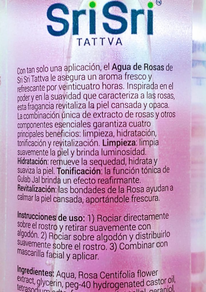 photo of SriSri Tattva Agua de Rosas shared by @ma-ga on  08 Apr 2020 - review