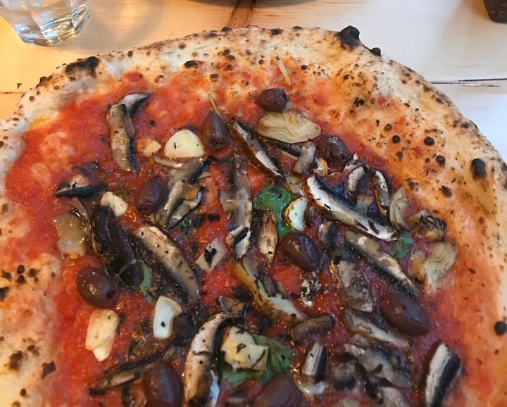 photo of Rudy's Neapolitan Pizza Vegan pizza (no cheese) shared by @sleepyvegan on  22 Dec 2019 - review