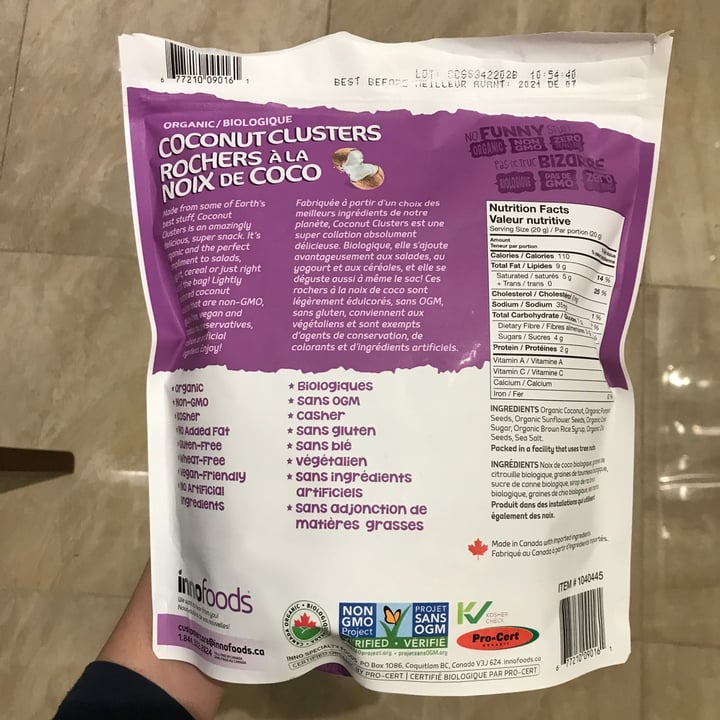 photo of InnoFoods Coconut Clusters shared by @nadvlad on  14 Feb 2021 - review