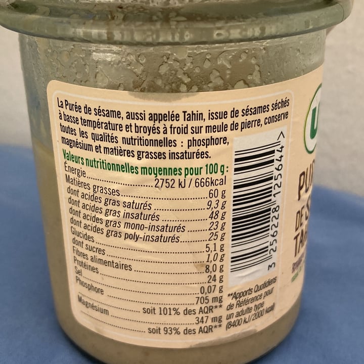 review photo of U bio Purée De Sésame Tahin shared by @emmacslafolle on 29 Sep 2021 - review