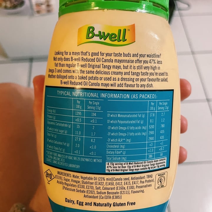 photo of B-well Bwell Reduced Oil Mayo shared by @rootingforginger on  06 Apr 2021 - review