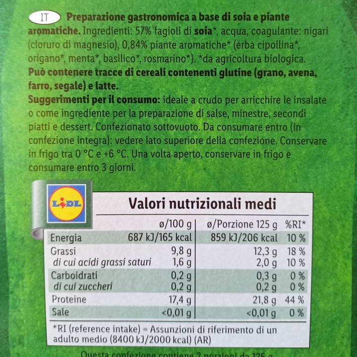 review photo of Vemondo Tofu Bio con Erbette shared by @lellla on 22 Oct 2022 - review