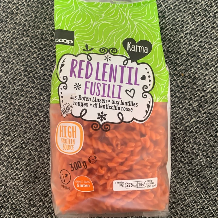 photo of Karma Red lentil fusilli shared by @veganusefulinfo on  27 Apr 2021 - review