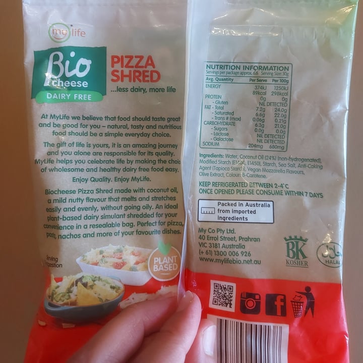 photo of Bio Cheese Pizza Shred shared by @keepsmilingvegan on  27 Jan 2022 - review