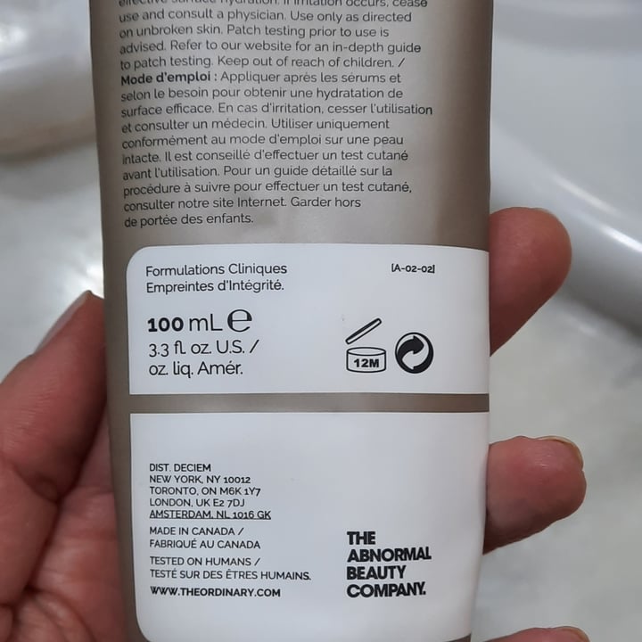 photo of The Ordinary Crema Idratante shared by @silviavg on  14 Apr 2022 - review