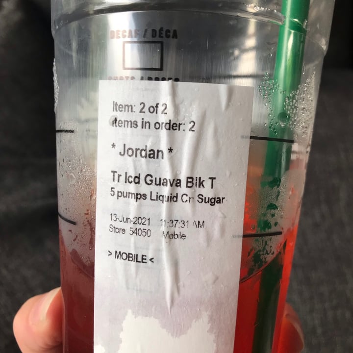 photo of Starbucks Iced guava black tea shared by @jordan22 on  13 Jun 2021 - review