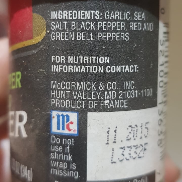 photo of McCormick Garlic and peper shared by @sergiocorreia on  14 Jul 2021 - review