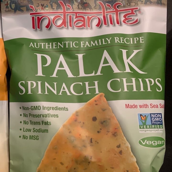 photo of Indian Life Palak Spinach chips shared by @jleesavegan on  19 May 2020 - review