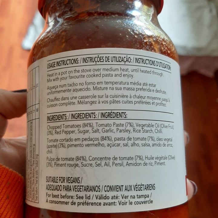 photo of Monteverde Arrabiata Pasta Sauce shared by @sineadsuter on  04 Dec 2020 - review