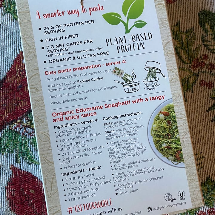 photo of Explore Cuisine Organic Edamame Spaghetti shared by @yarilovezzucchini on  01 Jan 2022 - review