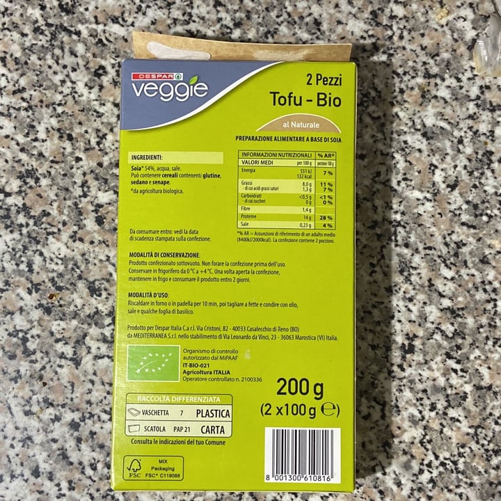 review photo of Despar Veggie Tofu Al Naturale shared by @brendagalantini on 14 Sep 2022 - review