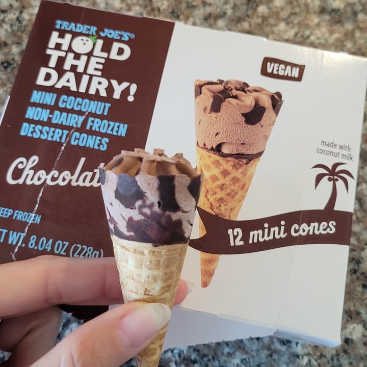 photo of Trader Joe's Hold the Dairy Mini Ice cream cones chocolate  shared by @compassionatedancer on  11 Aug 2022 - review