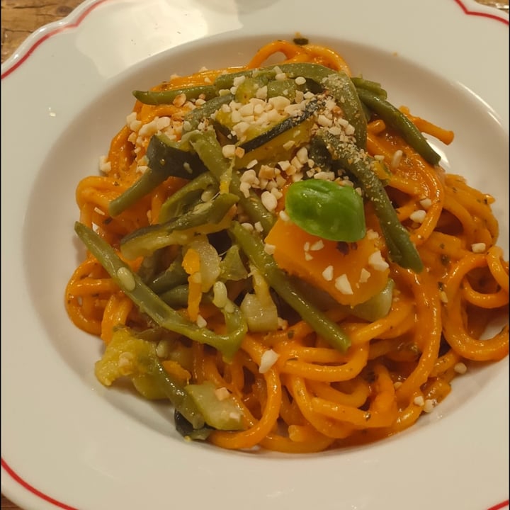 review photo of miscusi Spaghetti Al Pesto Mediterraneo Di Verdure E Granella Di Mandorle shared by @giulsburinj on 14 Mar 2022 - review