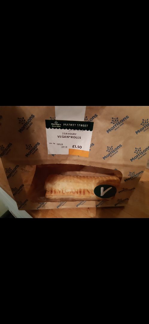 photo of Morrisons Savoury Vegan Rolls shared by @foxstar82 on  27 Mar 2020 - review