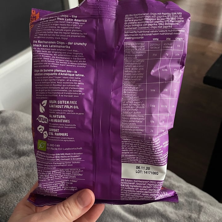 photo of El Origen Organic Plantain Chips - Paprika shared by @anneeinhorn on  05 Mar 2021 - review
