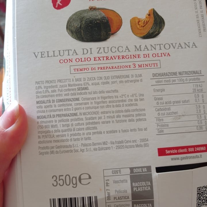 photo of Gastronauta Vellutata di zucca mantovana shared by @vegantofeelgood on  17 Feb 2022 - review