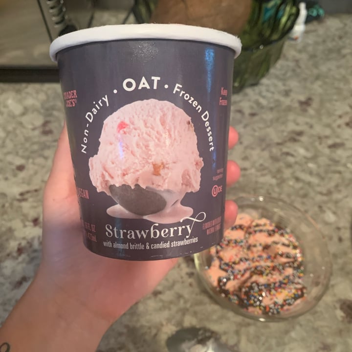 photo of trader joe’s non-dairy oat frozen dessert non dairy icecream shared by @sydneyycannonn123 on  27 Jun 2022 - review