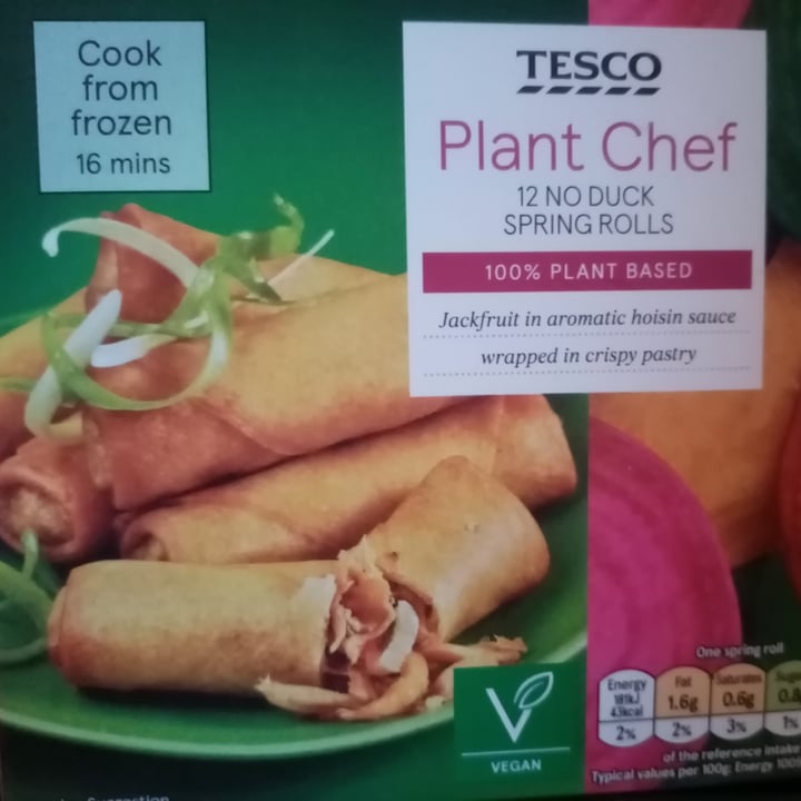 photo of Tesco Plant chef no duck spring rolls shared by @jmfc on  23 Nov 2020 - review