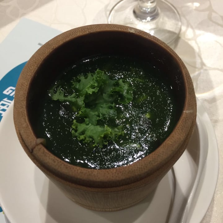 photo of LingZhi Vegetarian - Liat Towers Braised Organic Kale Broth served in Bamboo Cup shared by @georgejacobs on  29 Jul 2019 - review